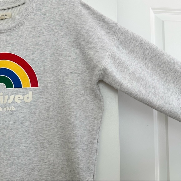 Madewell Sunkissed Beach Club Rainbow Lightweight Spring Sweatshirt - Light Grey - Picture 9 of 15